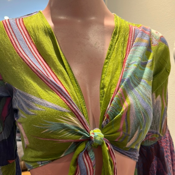 Tropical print shrug or bikini top coverup. - Picture 4 of 4